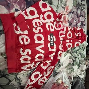 Red white savage jacket size 7T